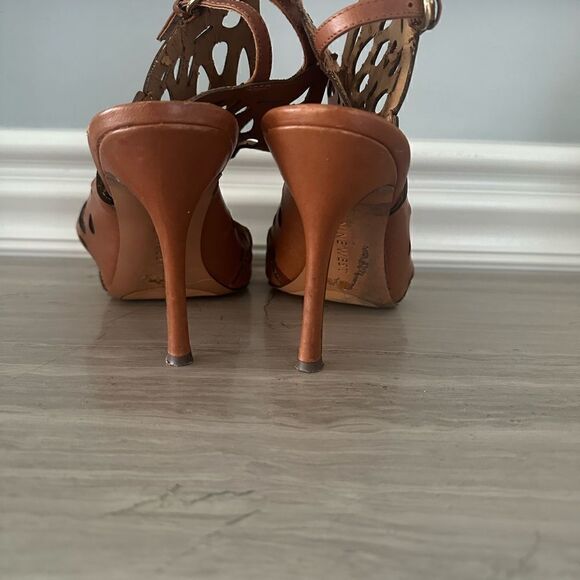 Nine West Full Force tan, leather heels. - Picture 3 of 6